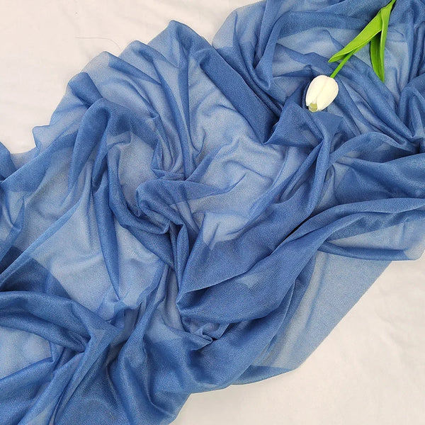 Chiffon Table Runner Sheer Fabric Silk for Boho Sheer Fabric Wedding Arch Overlay Draping Decoration Birthday Party Table Decor