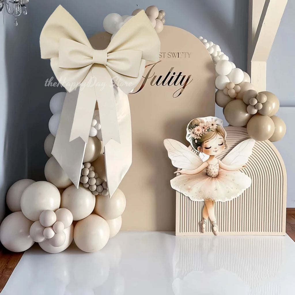 70/50/30cm Giant Cream Bow Eva Foam Paper DIY Bow Garland Arch for Bow Birthday Girls Coquette Wedding Bridal Shower Party Decor
