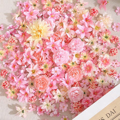 Lot de 20 ou 50 têtes de fleurs en soie