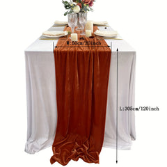 Chemin de Table Boho Étamine Long — Romantique Mariage Oriental