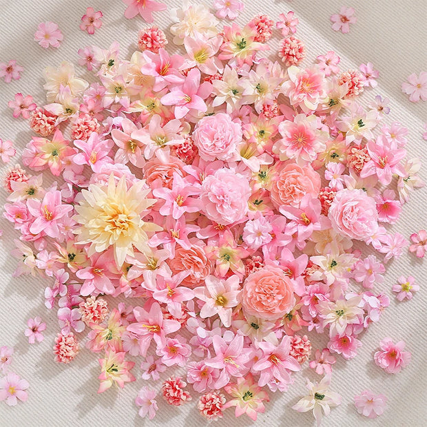 Lot de 20 ou 50 têtes de fleurs en soie