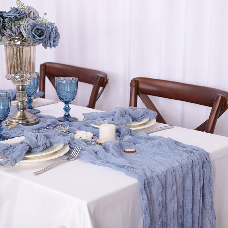 Chemin de Table Gaze Rustique Crêpe — Mariage & Réception Orientale