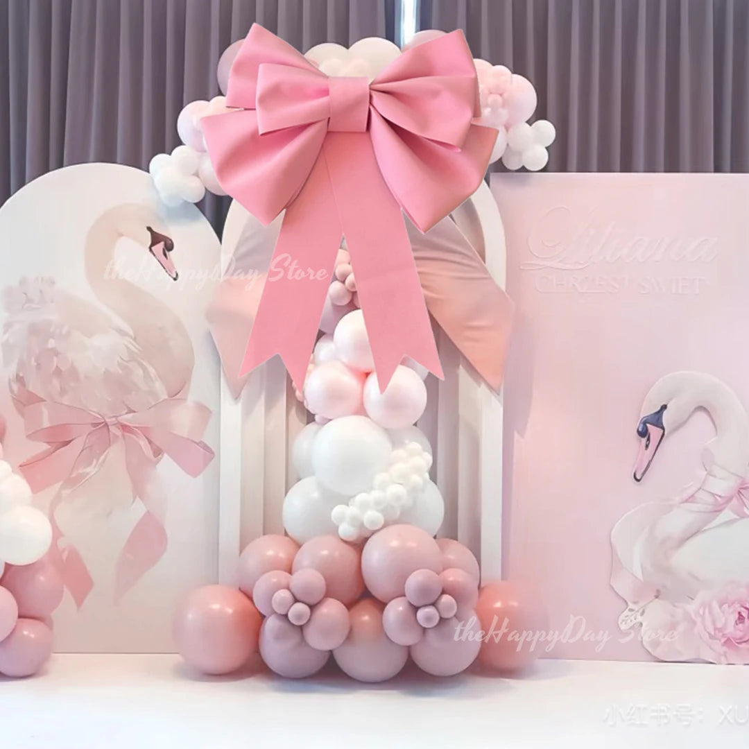 70/50/30cm Giant Cream Bow Eva Foam Paper DIY Bow Garland Arch for Bow Birthday Girls Coquette Wedding Bridal Shower Party Decor