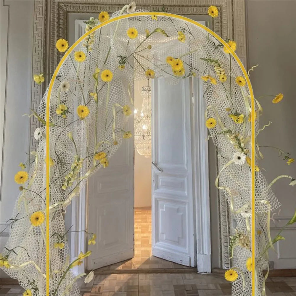 Gold Wedding Arch Stand Birthday Anniversary Party Decor Balloon Arch New Frame Backdrop Holder Bracket 6FT 6.6FT 7.2FT Size