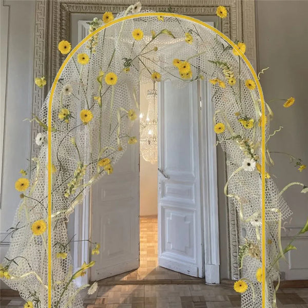 Gold Wedding Arch Stand Birthday Anniversary Party Decor Balloon Arch New Frame Backdrop Holder Bracket 6FT 6.6FT 7.2FT Size