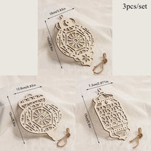 Lot de 3 suspensions Eid Mubarak en bois — Lune & étoile