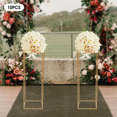 Lot de 10 supports géométriques dorés 80 cm — Mariage oriental