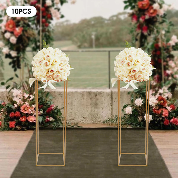 10Pcs 80cm Geometric Metal Stands Flower Vase Holders Wedding Party Centerpiece