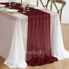 Chemin de Table Voile Luxe Transparent — Mariage Élégant Oriental