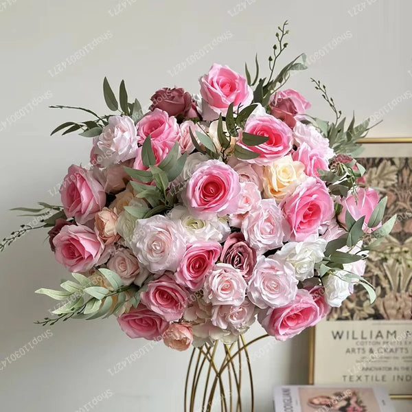 70cm Luxurious White Rose Flower Ball Wedding Reception Centerpiece For Table Decor Accessories Floral Arrangement Event  Prop