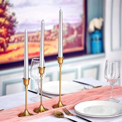 Lot de bougeoirs élégants en métal — Centre de table mariage