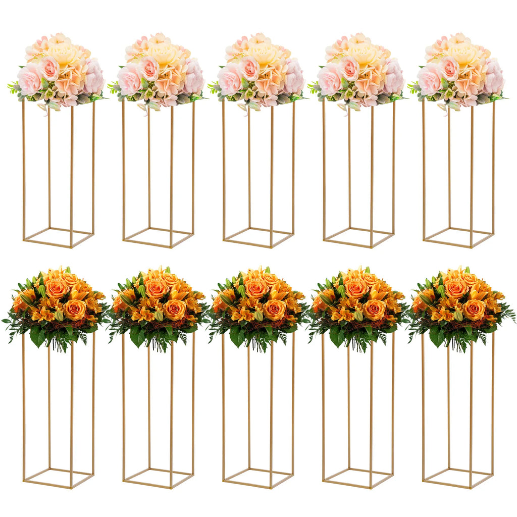 10Pcs 80cm Geometric Metal Stands Flower Vase Holders Wedding Party Centerpiece