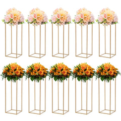 Lot de 10 supports géométriques dorés 80 cm — Mariage oriental