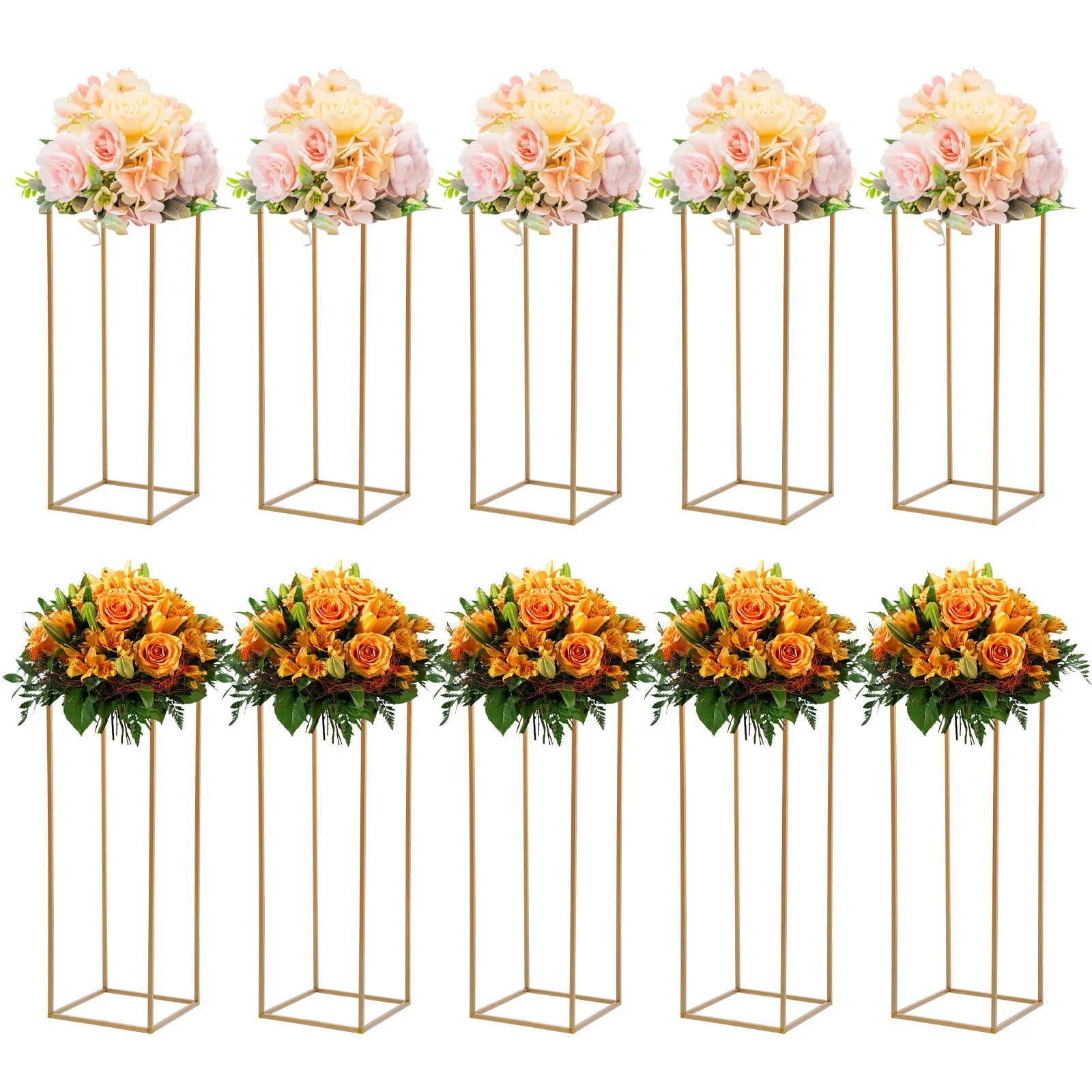 10Pcs 80cm Geometric Metal Stands Flower Vase Holders Wedding Party Centerpiece