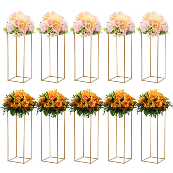10Pcs 80cm Geometric Metal Stands Flower Vase Holders Wedding Party Centerpiece